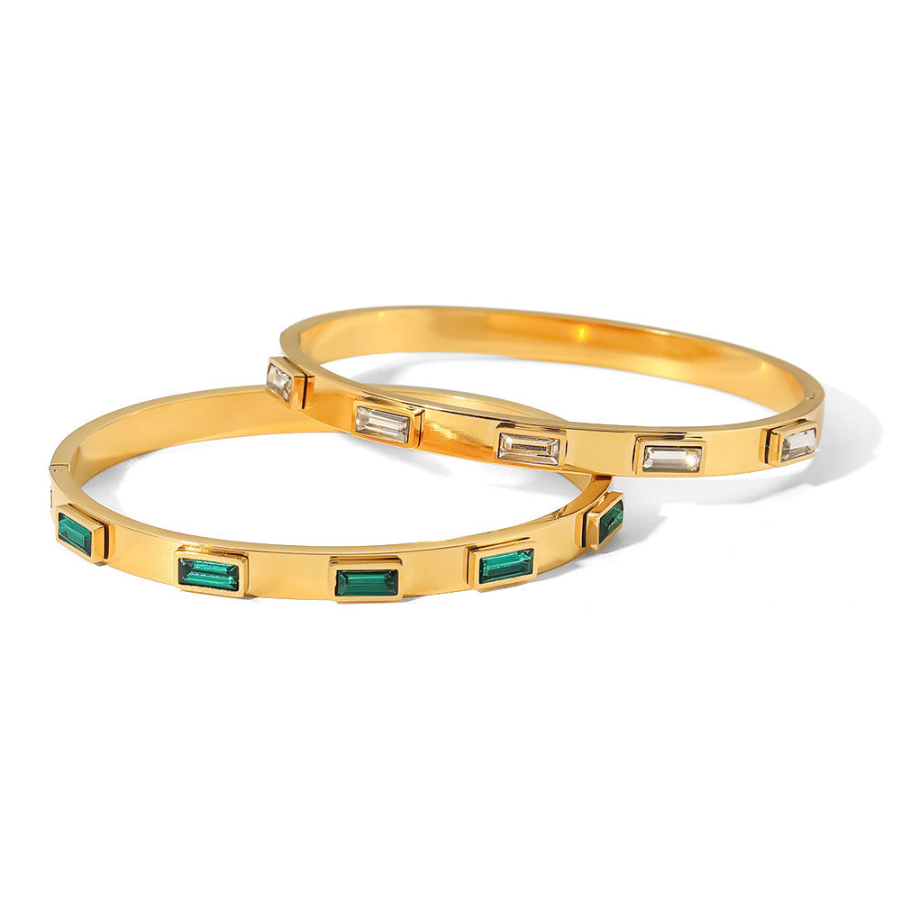Wholesale Titanium Steel Stainless Steel Zircon Inlaid Bracelet